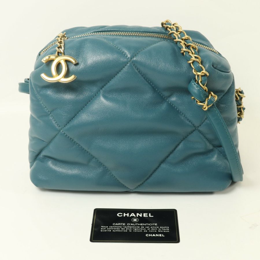 CHANEL 羊皮皮革Chain Shoulder鏈帶肩背袋-9