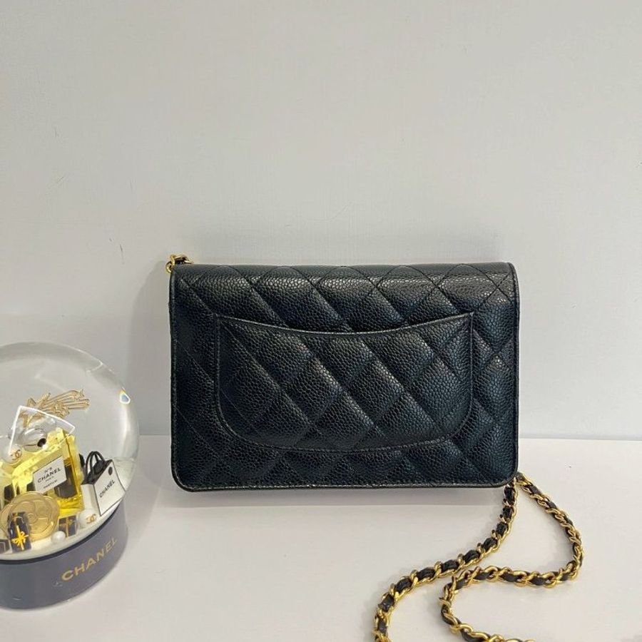 Chanel WOC 黑金荔枝牛 晶片款-1