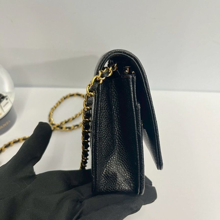 Chanel WOC 黑金荔枝牛 晶片款-3