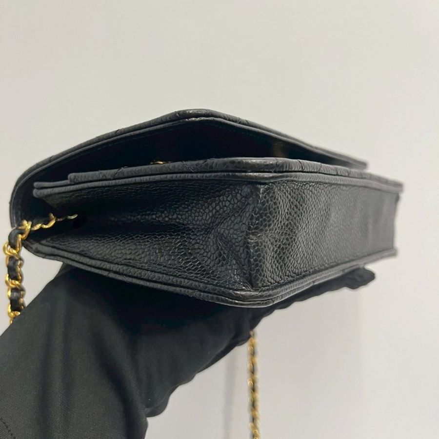 Chanel WOC 黑金荔枝牛 晶片款-8