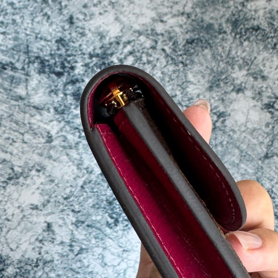 LV M41939花紋內桃紅釦式零錢包👛-10