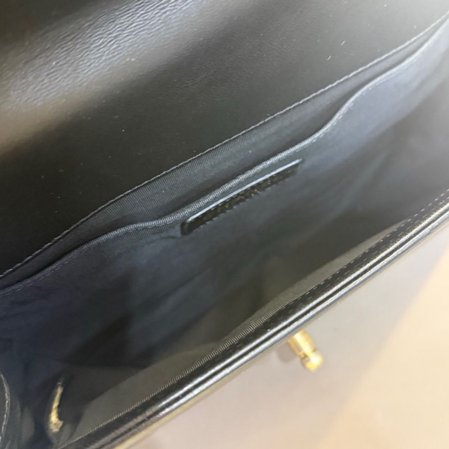 香奈兒/chanel leboy中號 單肩斜挎鏈條包 黑白拼色 金扣 毛呢拼牛皮 V紋 23開-6