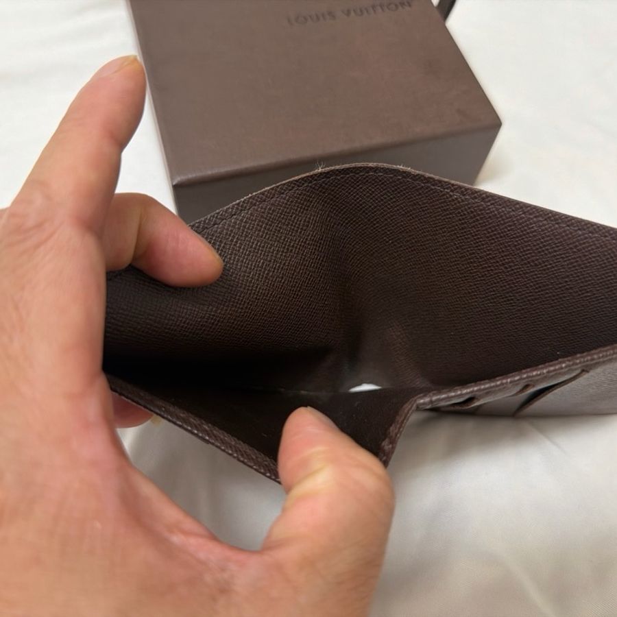 Louis Vuitton 咖啡棋盤格紋 雙折短夾 狀況好 挑戰最低價-12