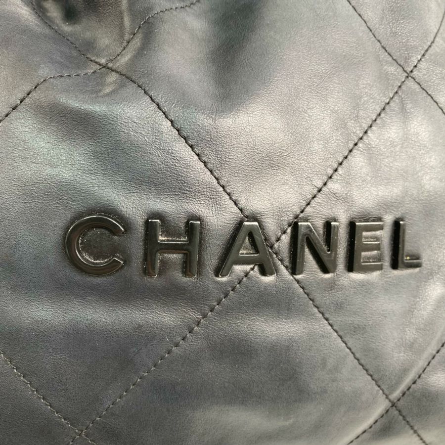 △ CHANEL 香奈兒 Black Calfskin 22 Bag Black Tone Metal Chain #S Shoulder Bag 黑色小牛皮黑色金屬鎖鏈#S肩背包 AS3261-267011053-12