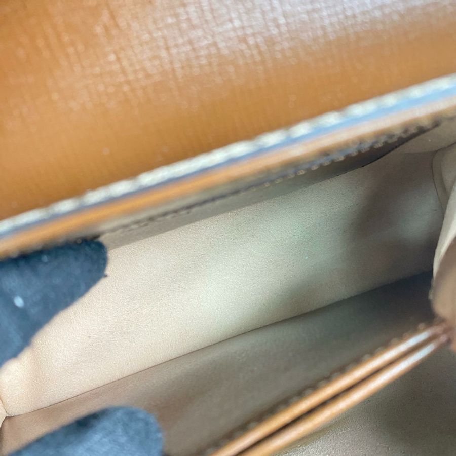 △ GUCCI 古馳 Brown Anderson Calfskin And Coated Canvas Horsebit 1955 2 way bag 啡色和淺褐色小牛皮和塗層帆布兩用袋 703848-267011251-16
