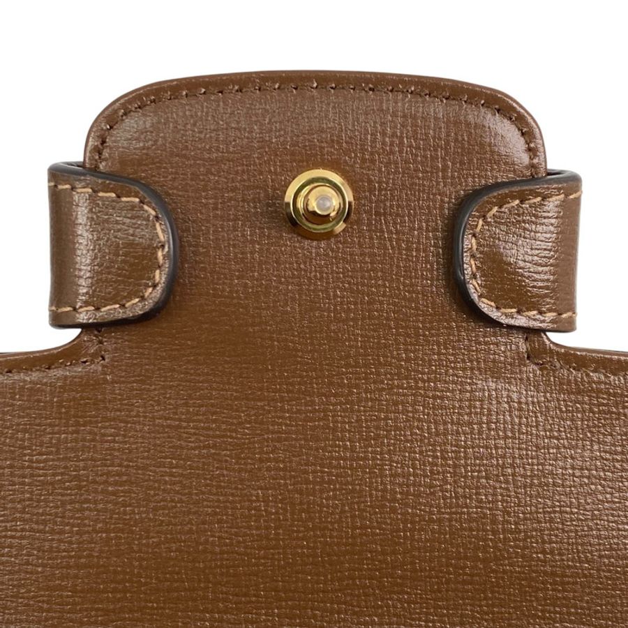 △ GUCCI 古馳 Brown Anderson Calfskin And Coated Canvas Horsebit 1955 2 way bag 啡色和淺褐色小牛皮和塗層帆布兩用袋 703848-267011251-27