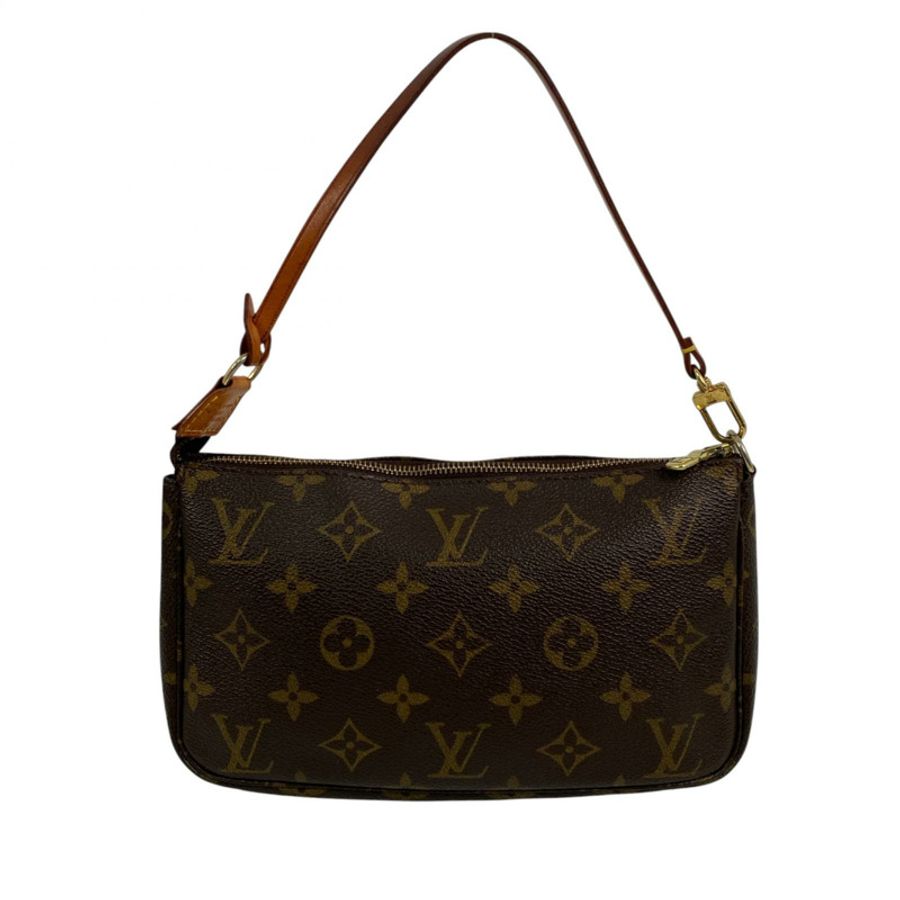 △ LOUIS VUITTON 路易·威登 Brown Coated Canvas Monogram Pochette Accessories Handbag 啡色塗層帆布經典老花手挽袋 M40712-267010548-1