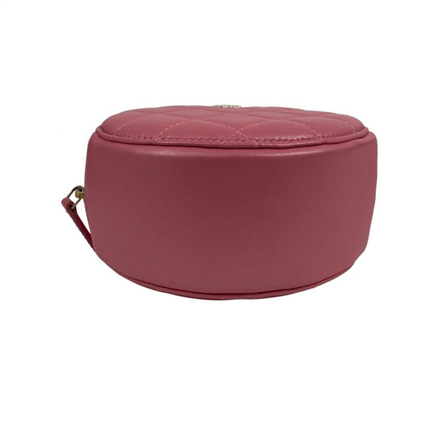 △ CHANEL 香奈兒 Pink Lambskin Gold Tone Metal Round No.30 Chain Crossbody Bag 粉紅色小羊皮金色金屬No.30鎖鏈斜揹袋 AP0277-267011047-5