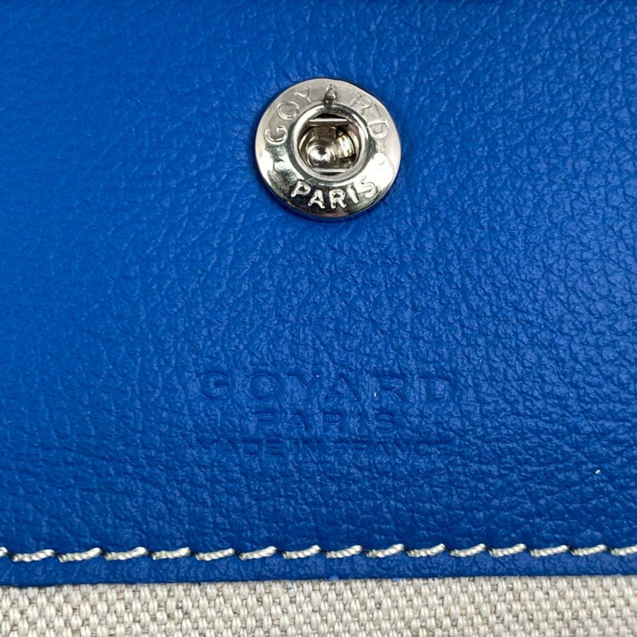 △ GOYARD 高雅德 Blue Coated Canvas Saint Louis PM Tote Bag 藍色塗層帆布托特袋-267011111-17