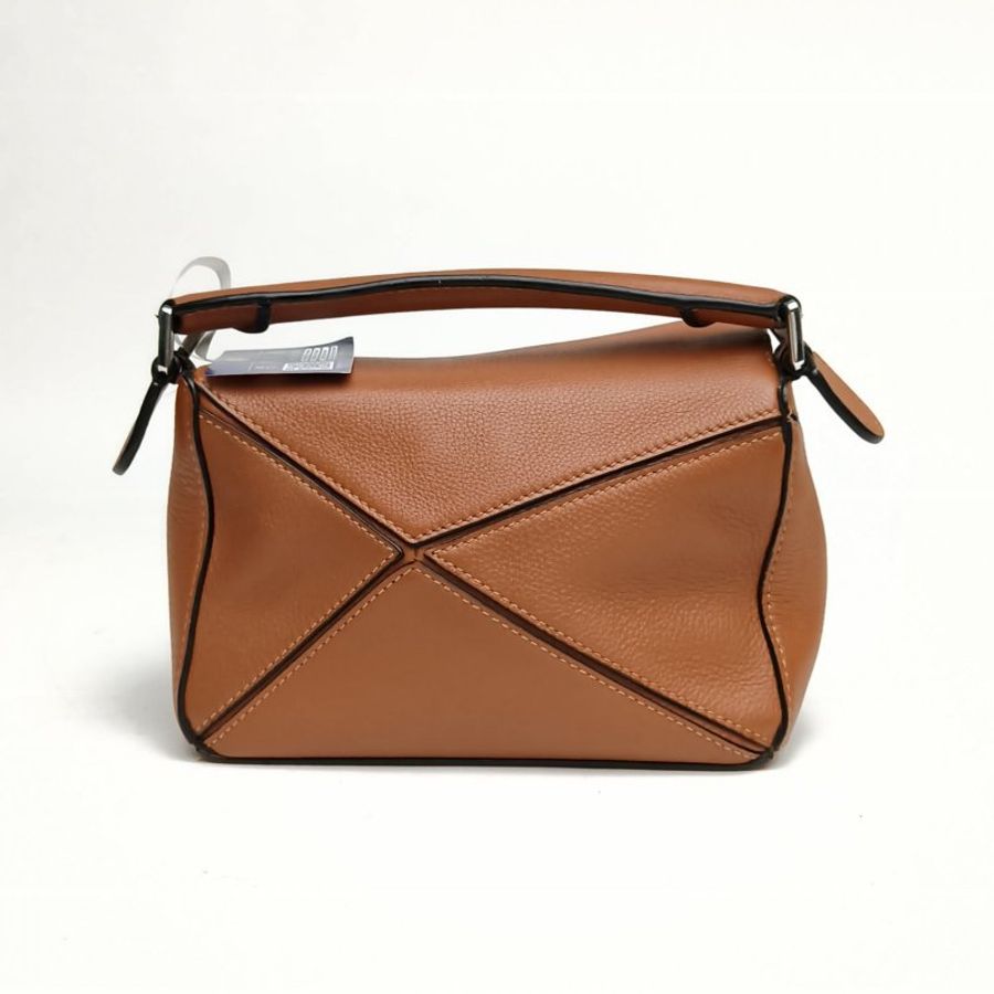 LOEWE Puzzle18几何包迷你MINI棕色牛皮肩背包-2