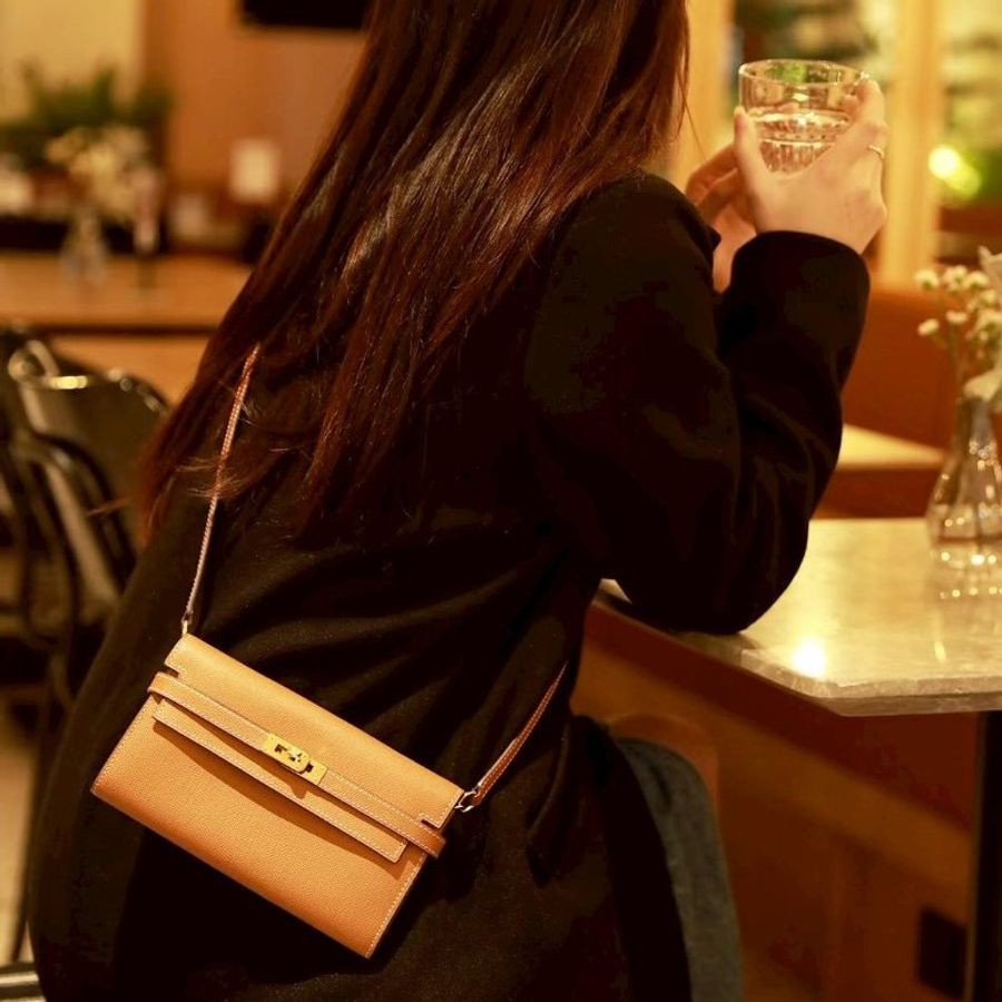 Hermes Kelly to go金棕金 Epsom皮-5