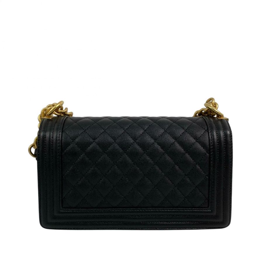 △ CHANEL 香奈兒 Black Caviar Skin Gold Tone Metal Boy 25 Chain Shoulder Bag 黑色粒紋小牛皮金色金屬鎖鏈肩背包 A67086-267011789-2