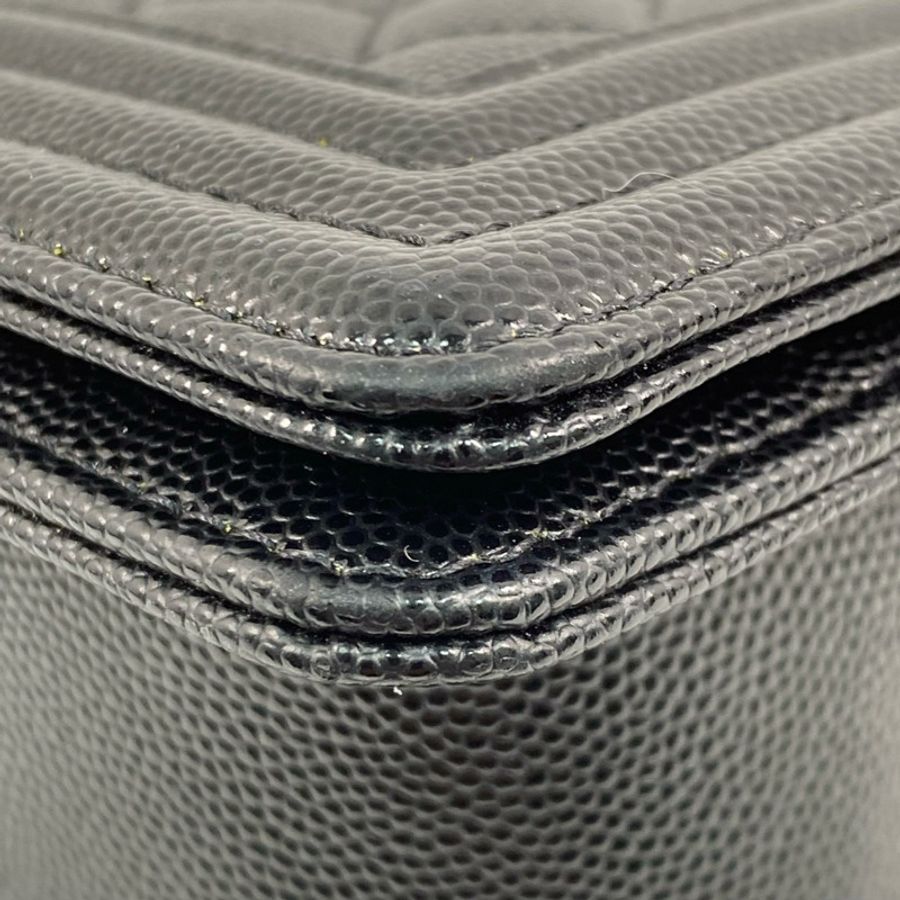 △ CHANEL 香奈兒 Black Caviar Skin Gold Tone Metal Boy 25 Chain Shoulder Bag 黑色粒紋小牛皮金色金屬鎖鏈肩背包 A67086-267011789-7
