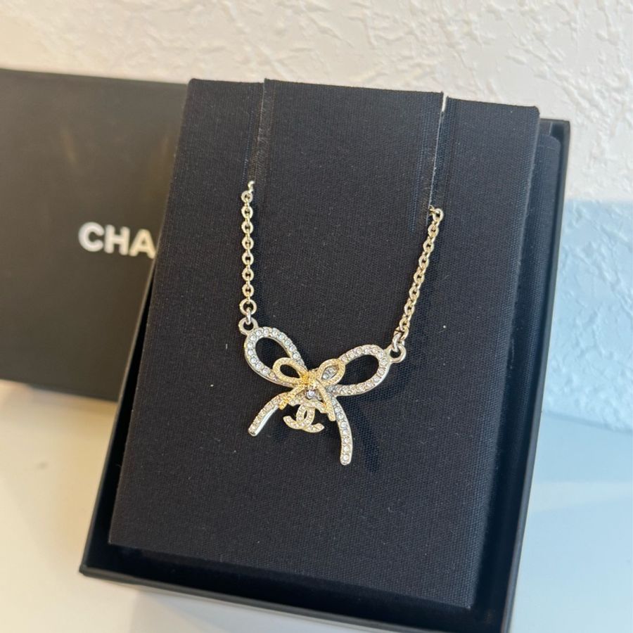 Chanel ABG588雙蝴蝶結雙C項鍊🎀不撞款-1