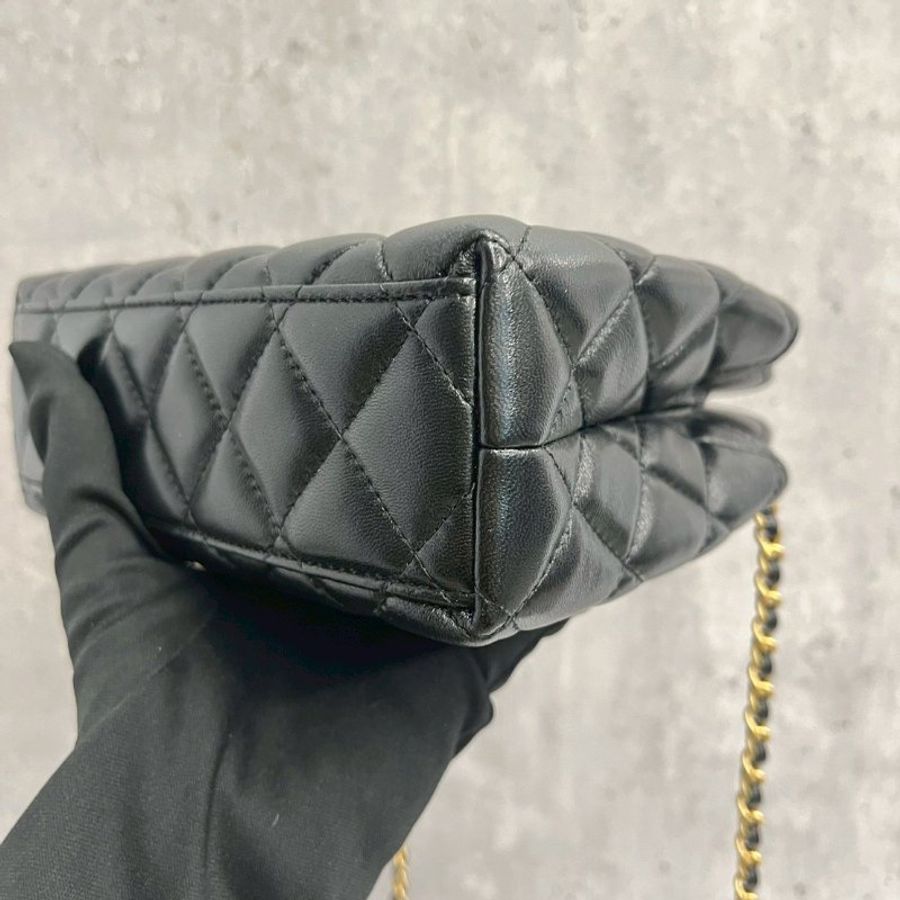 Chanel Mini Kelly 黑金 晶片款-9