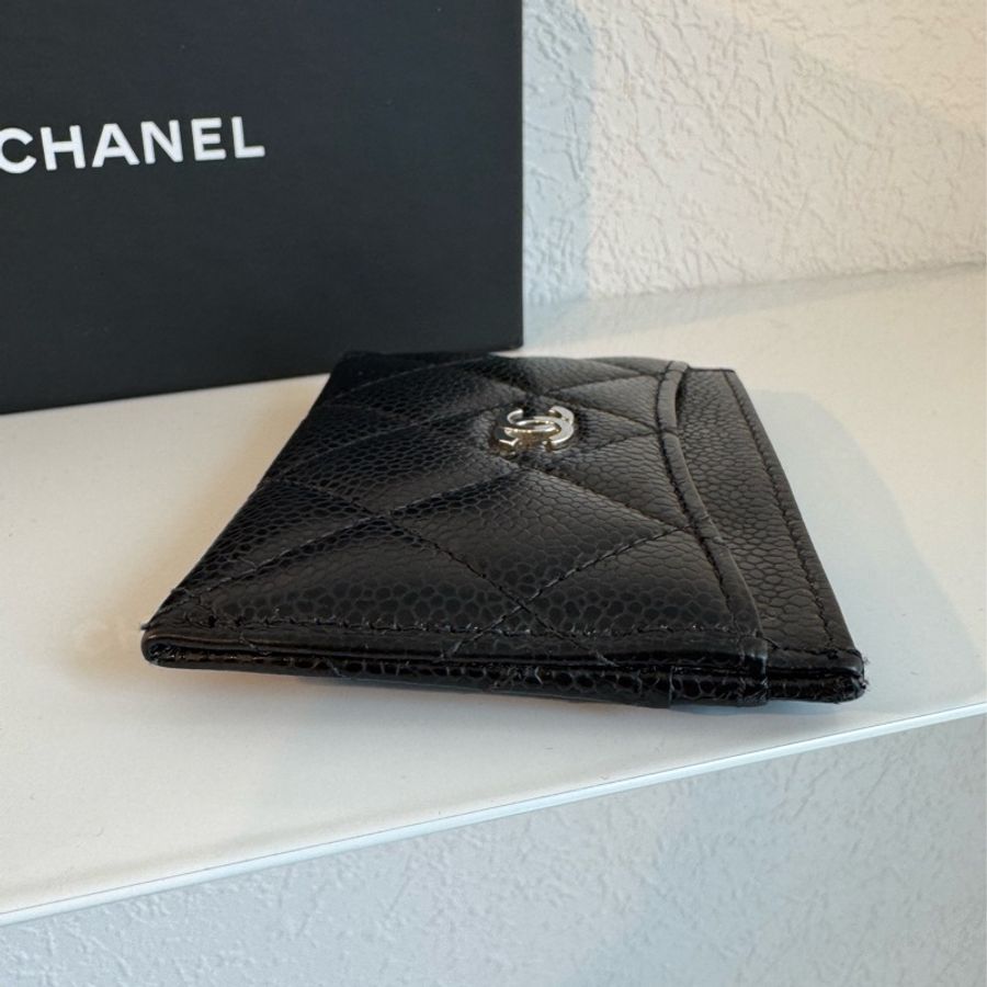 Chanel 黑荔枝銀雙C卡片夾-4