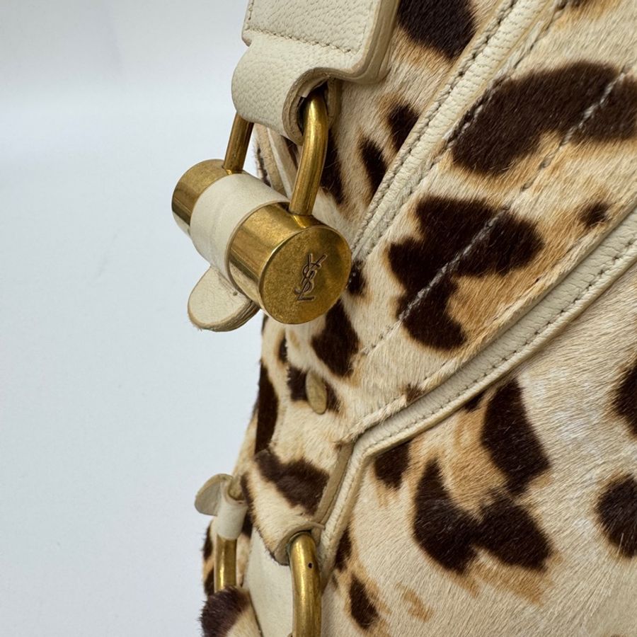 【赫蒂國際精品】 YSL 聖羅蘭 Muse 經典馬毛豹紋包 vintage-15