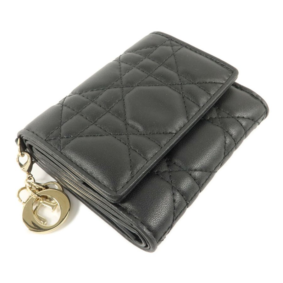 Dior 羊皮皮革Mini Lady Dior Gardenia Wallet錢包-2