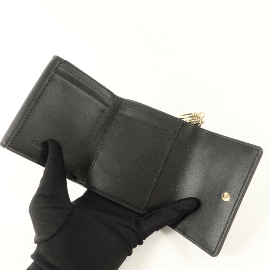 Dior 羊皮皮革Mini Lady Dior Gardenia Wallet錢包-4