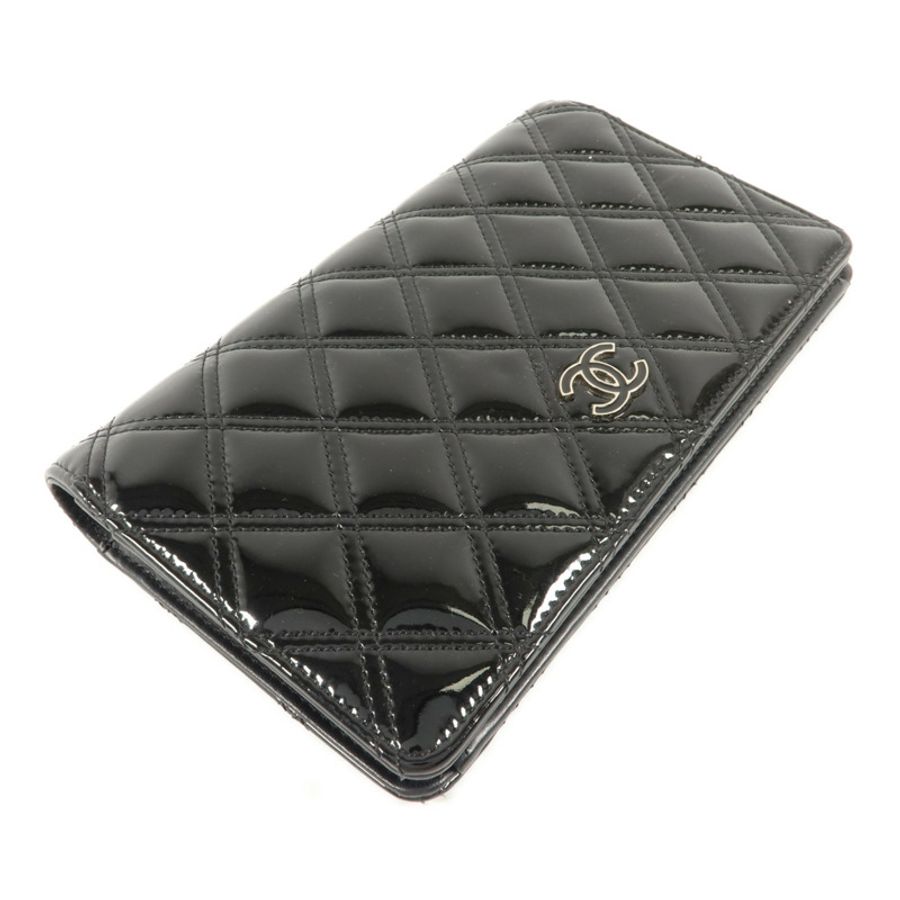 CHANEL 漆皮皮革Long Bifold Wallet長錢包-2