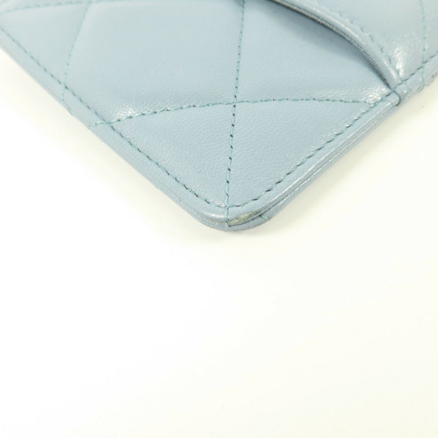 CHANEL 羊皮皮革C19 Phone And Card Holder卡片套電話包-13