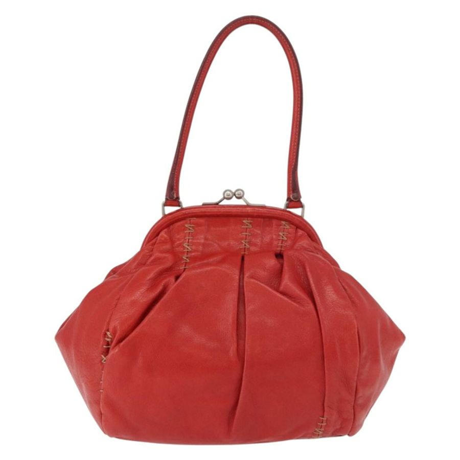 【日本直送】Miu Miu 手提包 皮革 紅色 銀色 正品 183854V-1