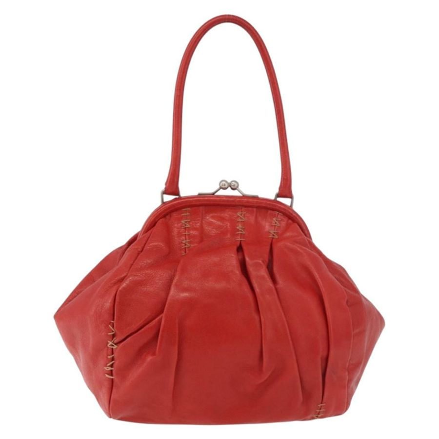 【日本直送】Miu Miu 手提包 皮革 紅色 銀色 正品 183854V-12