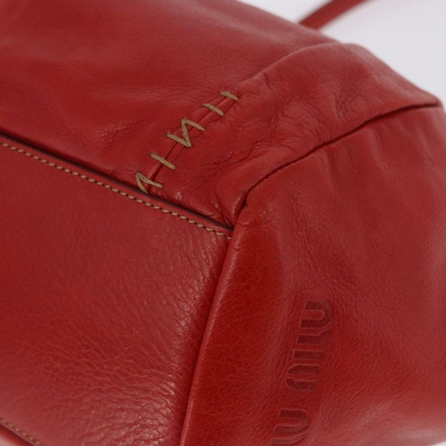 【日本直送】Miu Miu 手提包 皮革 紅色 銀色 正品 183854V-16