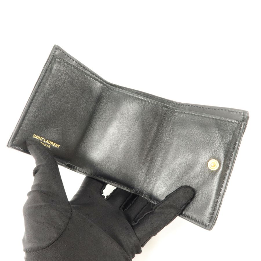 SAINT LAURENT 牛皮皮革Trifold Wallet錢包-4