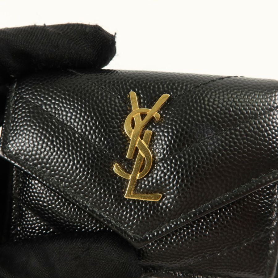 SAINT LAURENT 牛皮皮革Trifold Wallet錢包-9