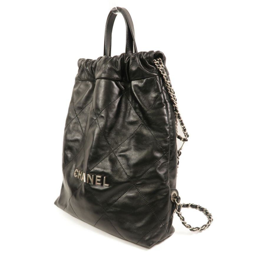CHANEL 牛皮皮革Chanel 22 Backpack鏈帶背包-2
