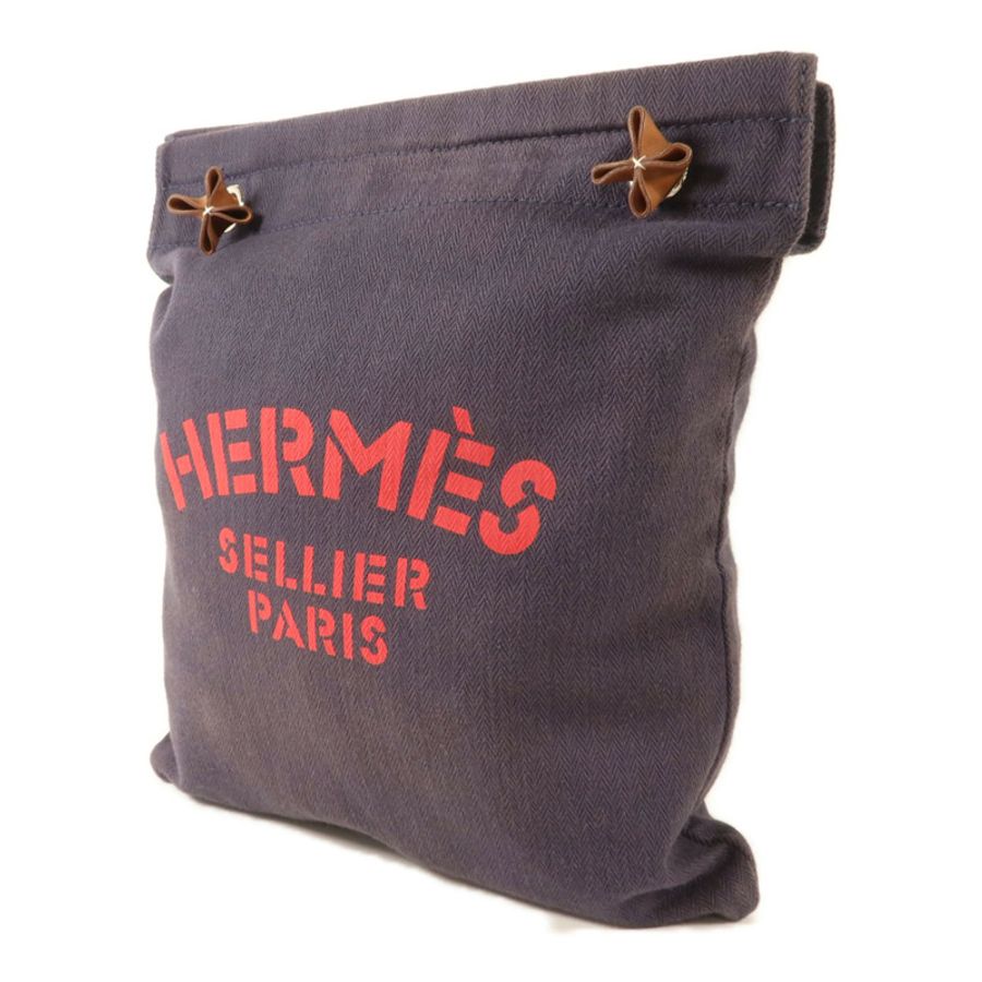 HERMES 帆布/牛皮皮革Aline PM手挽袋Bleu Indigo-2