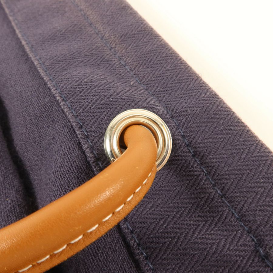 HERMES 帆布/牛皮皮革Aline PM手挽袋Bleu Indigo-8