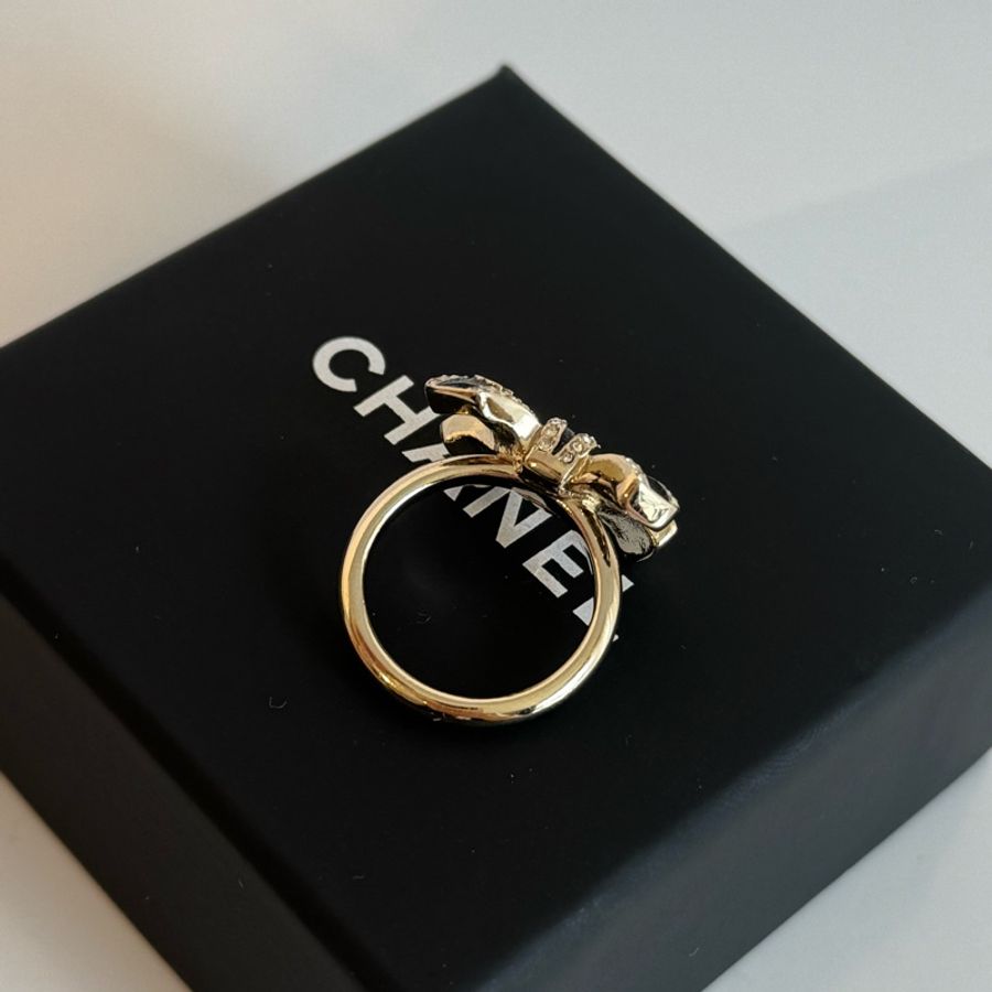 Chanel蝴蝶結小鑽戒指💍-4