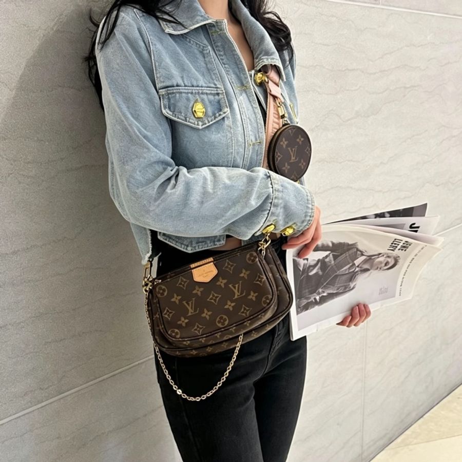 LouisVuitton路易威登五合一粉紅肩帶芯片款👙-8