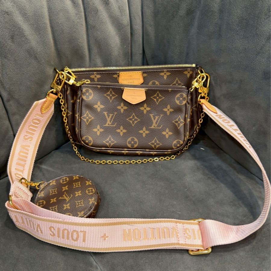 LouisVuitton路易威登五合一粉紅肩帶芯片款👙-11