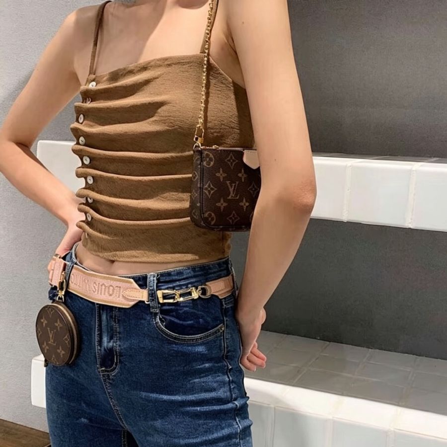 LouisVuitton路易威登五合一粉紅肩帶芯片款👙-25