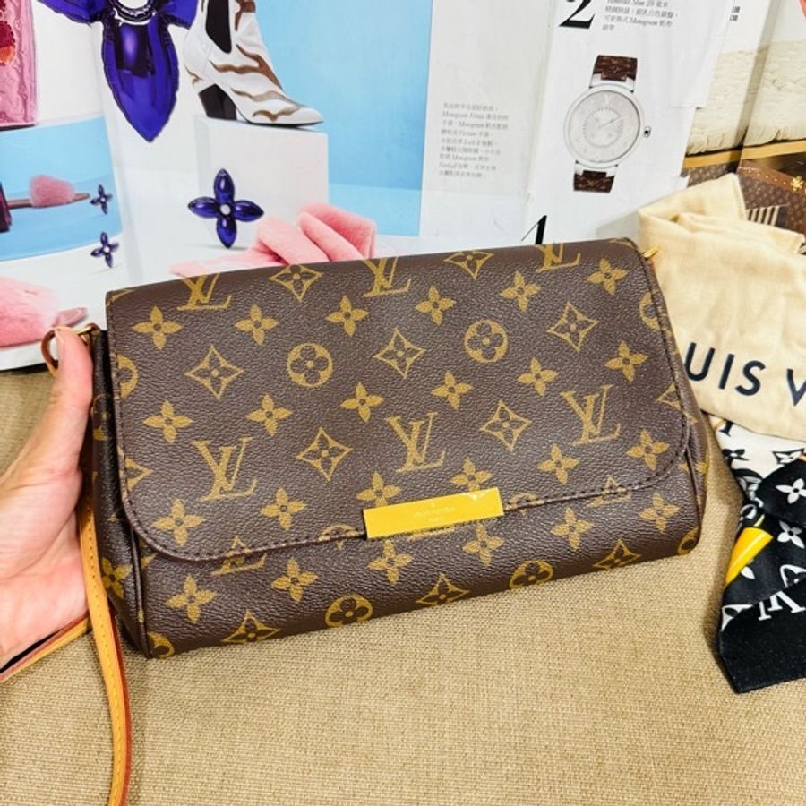 LV M40718 Favorite摯愛 中號經典Monogram老花手提 肩背 斜背包-0