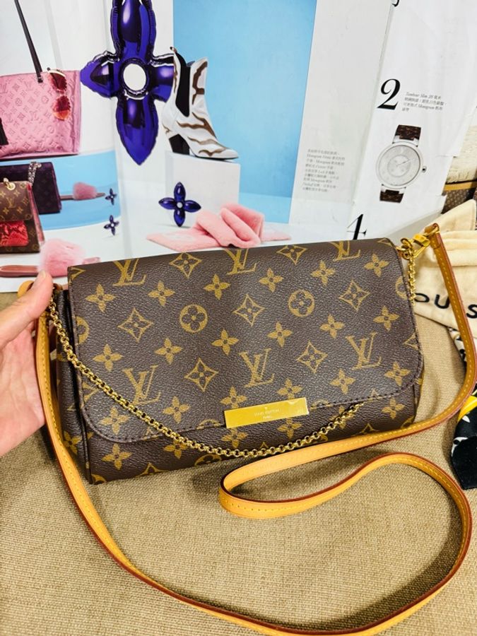 LV M40718 Favorite摯愛 中號經典Monogram老花手提 肩背 斜背包-5