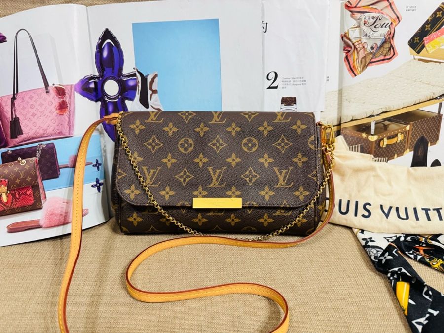 LV M40718 Favorite摯愛 中號經典Monogram老花手提 肩背 斜背包-14