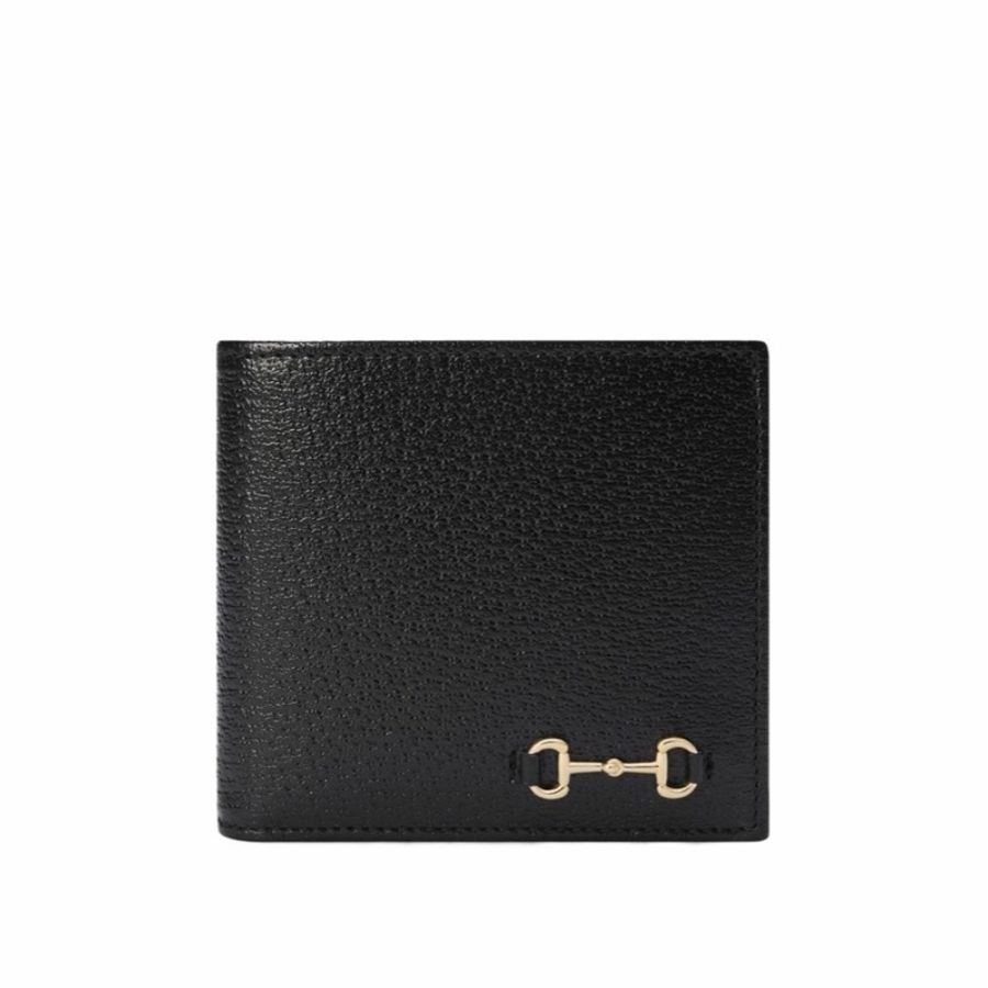 Gucci 男士 Horsebit 皮質對折錢包均碼碼10cm*1cm*9cm-0