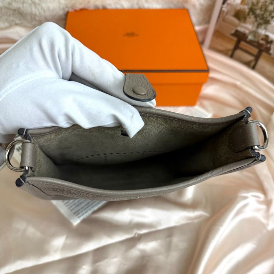 Hermès Evelyne 16亞馬遜肩背包 水泥灰-6