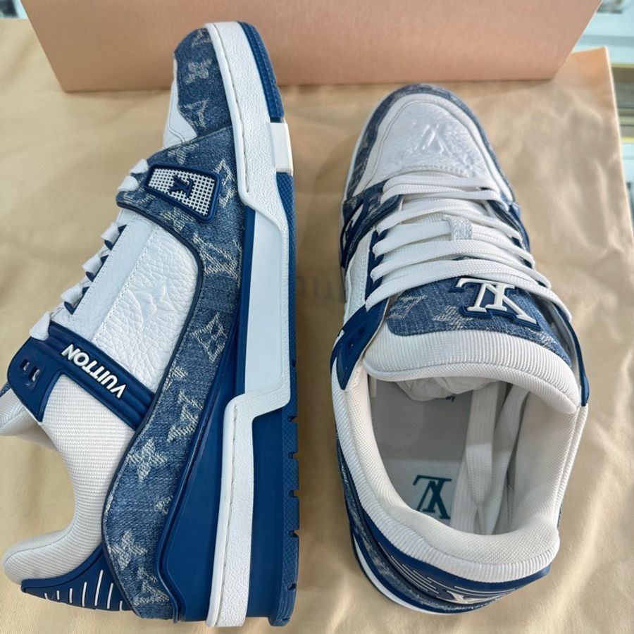 Louis Vuitton 路易威登 TRAINER 運動鞋 藍白丹寧款 43.5碼-2