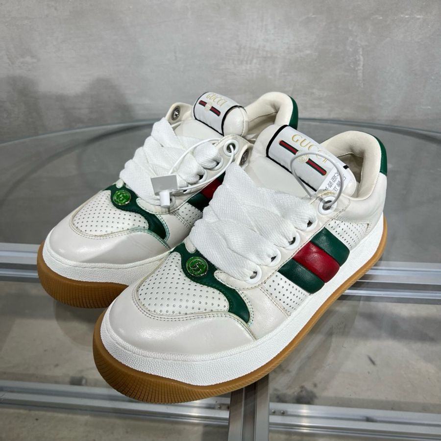 GUCCI/古馳 Screener 胖丁 白綠 UK7 /41碼-0