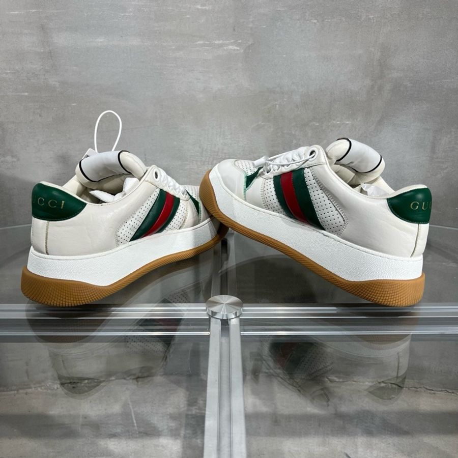 GUCCI/古馳 Screener 胖丁 白綠 UK7 /41碼-4