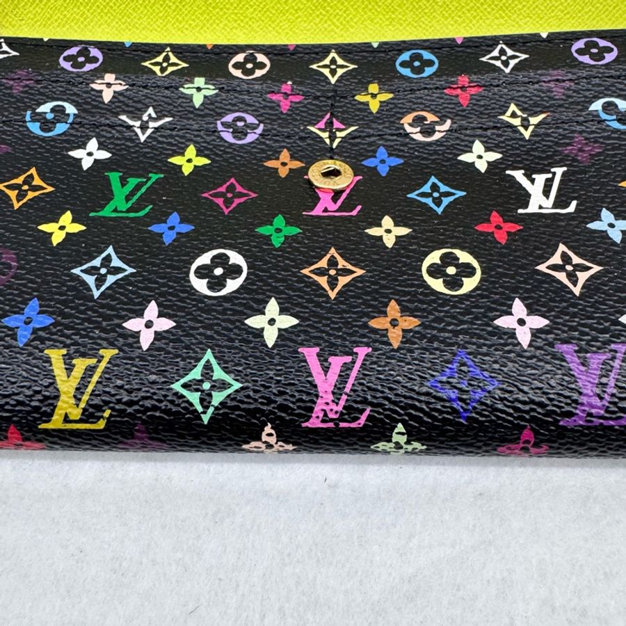 LV × TM 村上隆 黑三彩 Monogram Multicolor 長夾-14
