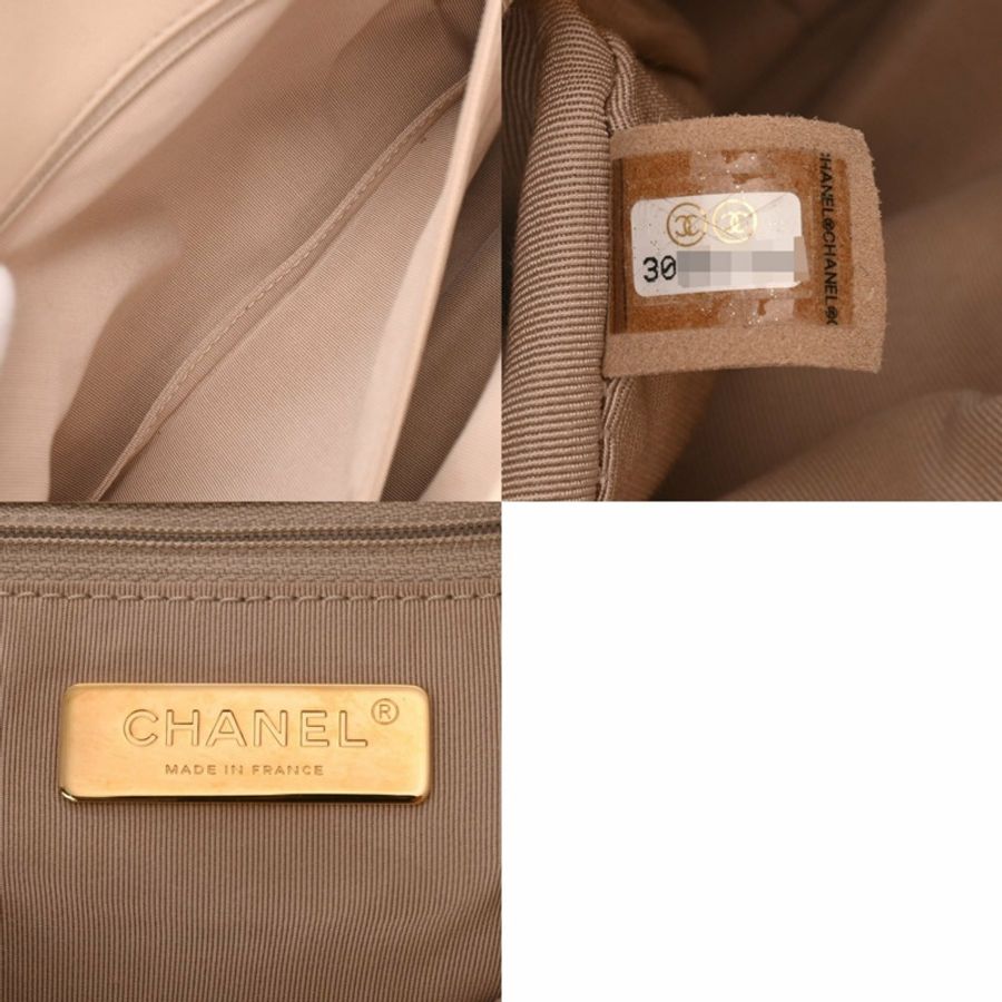 香奈兒 Chanel 19 翻蓋手提包 2WAY 米色 AS1160 女士羊皮單肩包 A 級二手 Ginzo-10