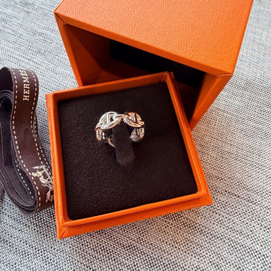 Hermes 豬鼻 銀飾 戒指Chaine d'Ancre Enchainee-2