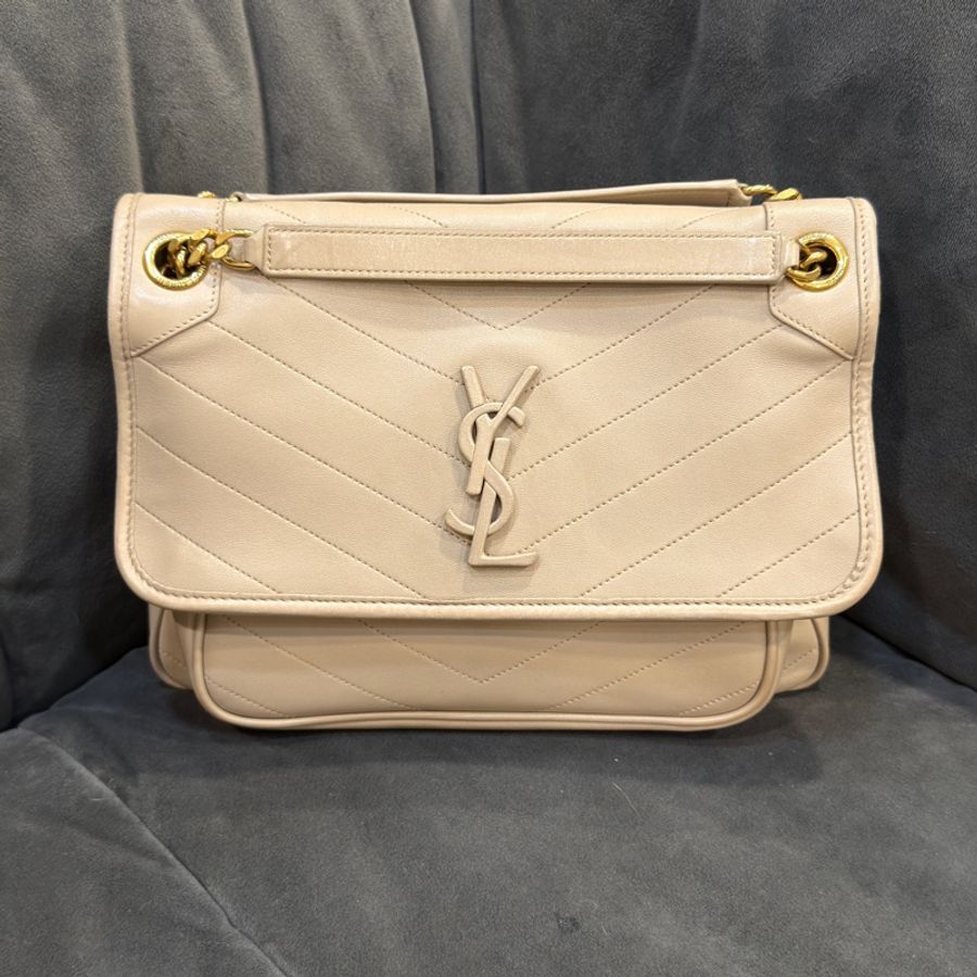 🈶台灣購證 🈶D扣 #閒置包況✨ YSL NIKI奶茶金扣中號-3