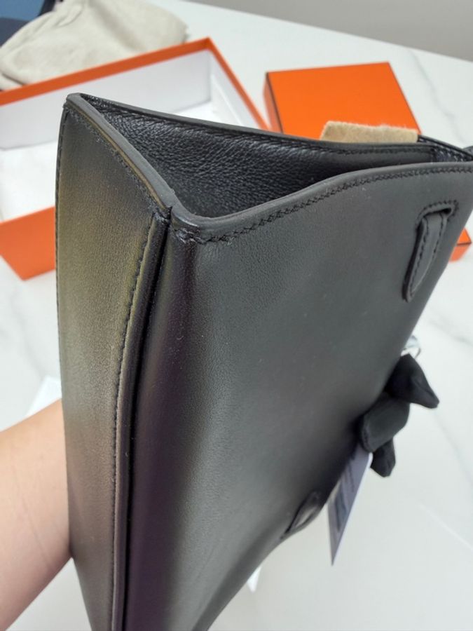 98新 未使用 Hermes Mini Kelly 一代 黑金 Swift皮 D刻-8